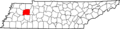 Map of Tennessee highlighting Carroll County