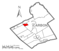 Map of Weatherly, Carbon County, Pennsylvania Highlighted
