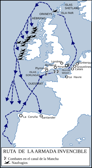 Archivo:Routes of the Spanish Armada-es