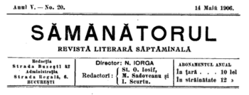 Archivo:Samanatorul - Logo - 14 mai 1906