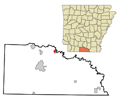 Union County Arkansas Incorporated and Unincorporated areas Calion Highlighted.svg