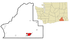 Walla Walla County Washington Incorporated and Unincorporated areas Walla Walla Highlighted.svg