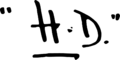 "H.D." signature (Tendencies in Modern American Poetry, 1917)