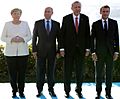 Angela Merkel, Vladimir Putin, Recep Tayyip Erdoğan and Emmanuel Macron in Istanbul (2018)
