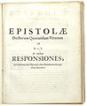 Benedictus de Spinoza - Epistolae - title page, 1677