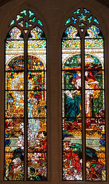 Cathedral Fribourg vitrail Eucharistie 01