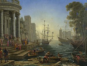 Archivo:Claude Lorrain - Seaport with the Embarkation of Saint Ursula