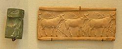 Archivo:Cylinder seal cattle Louvre MNB1906