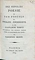 Foscolo - Dei sepolcri, 1809 - 6059669 TO0E070314 00003