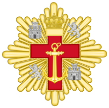 Grand Cross of the Naval Merit (Spain) - Red Decoration.svg