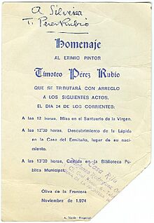 Archivo:Homenaje a Timoteo Pérez Rubio 1974