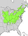 Juglans cinerea range map