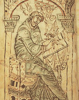Archivo:Man writing Corpus Christi College Cambridge MS. 389