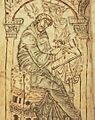 Man writing Corpus Christi College Cambridge MS. 389