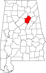 Map of Alabama highlighting St Clair County.svg