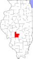 Map of Illinois highlighting Montgomery County