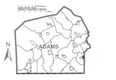 Map of Midway, Adams County, Pennsylvania Highlighted.png