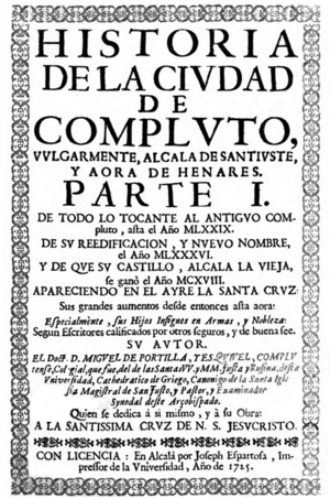 Archivo:Miguel de Portilla y Esquivel (1725) Historia de la ciudad de Compluto I