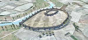 Archivo:Molina de Segura - Recreación virtual de la Alcazaba y muralla