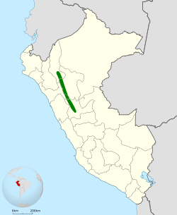 Distribución geográfica del churrín de Neblina.