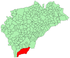 Extensión del término municipal dentro de la provincia de Segovia
