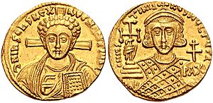 Solidus of Justinian II, 2nd reign.jpg