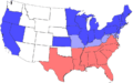 USA Map 1864 including Civil War Divisions