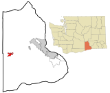 Benton County Washington Incorporated and Unincorporated areas Prosser Highlighted.svg