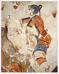Archivo:Cueilleuse de safran, fresque, Akrotiri, Grèce