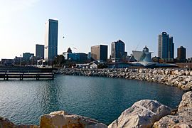 Downtown Milwaukee from Pier Wisconsin