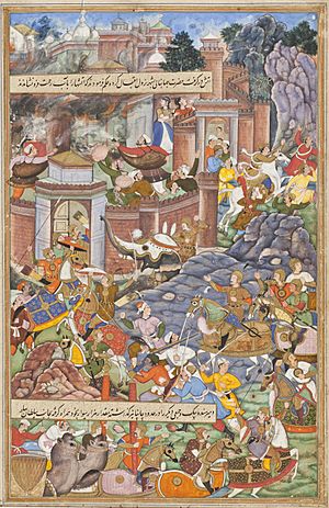 Archivo:Flight of Sultan Bahadur During Humayun's Campaign in Gujarat 1535