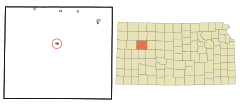 Gove County Kansas Incorporated and Unincorporated areas Gove City Highlighted.svg