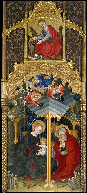 Archivo:Guerau Gener - Nativity and Saint John the Evangelist - Google Art Project