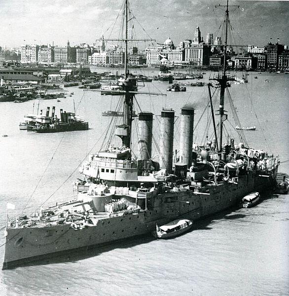 Japanese cruiser Izumo in Shanghai