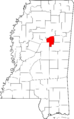 Map of Mississippi highlighting Choctaw County