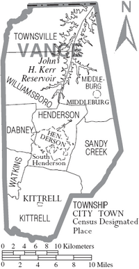 Archivo:Map of Vance County North Carolina With Municipal and Township Labels