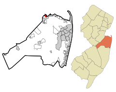 Monmouth County New Jersey Incorporated and Unincorporated areas Cliffwood Beach Highlighted.svg