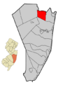 Ocean County New Jersey Incorporated and Unincorporated areas Lakewood Highlighted