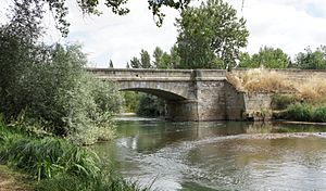 Archivo:Puente de Melgar de Fernamental sobre río Pisuerga 01