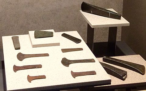 Set of Mesoamerican bronze axes 2