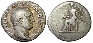 Archivo:Vitellius Denarius Victory RIC71 1