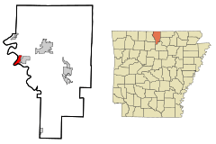 Baxter County Arkansas Incorporated and Unincorporated areas Cotter Highlighted.svg