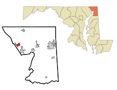 Cecil County Maryland Incorporated and Unincorporated areas Port Deposit Highlighted.svg