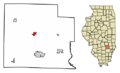 Clay County Illinois Incorporated and Unincorporated areas Louisville Highlighted