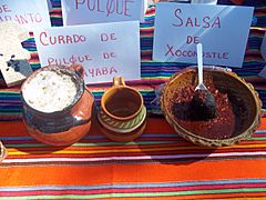 Curado de pulque y salsa de xoconostle, Tequixquiac