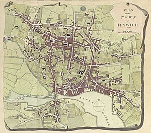 Archivo:Early map of Ipswich published in 1780