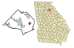 Jackson County Georgia Incorporated and Unincorporated areas Nicholson Highlighted.svg