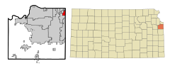 Johnson County Kansas Incorporated and Unincorporated areas Mission Hills Highlighted.svg