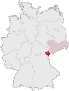 Lage des Vogtlandkreises in Deutschland