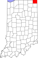 Map of Indiana highlighting Steuben County.svg